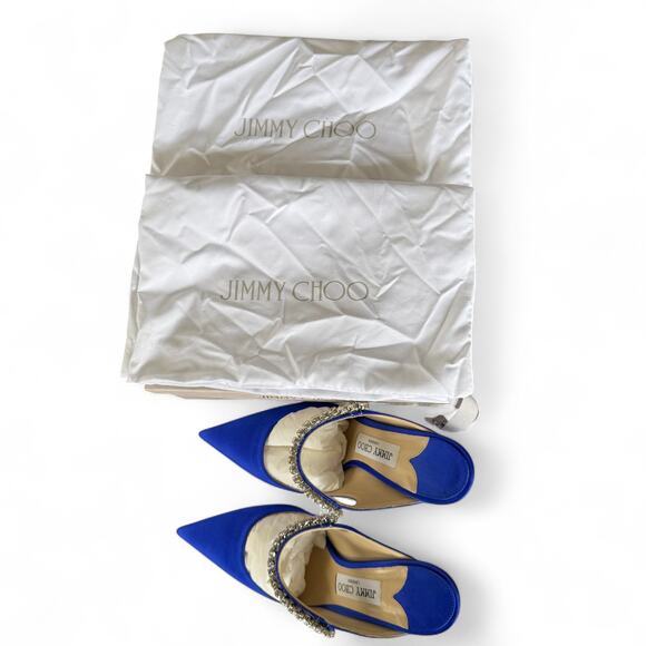 Jimmy Choo‎ Bing 100 Satin Crystal-Strap Mules Size 38 - Picture 12 of 12